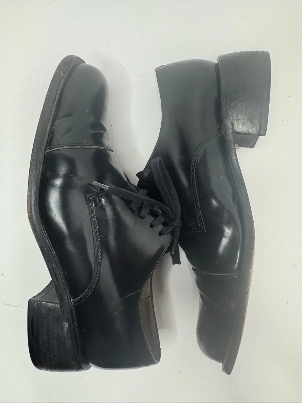 BLay Black Leather Cap Toe Oxfords Men's Size 7.5